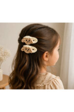 %100 Pamuk El Yapımı Örgü 2'li Çıtçıt Toka – Bebek & Kız Çocuk Saç Aksesuarı