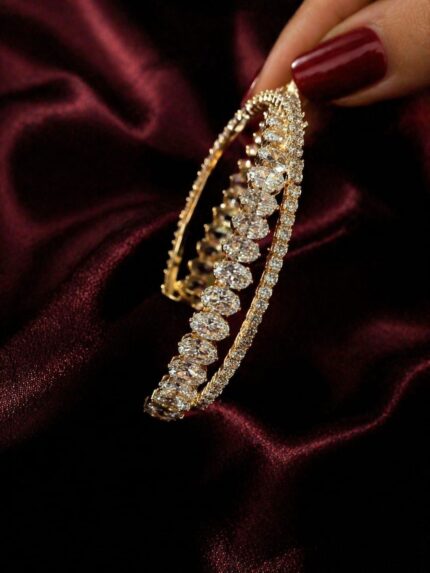 Noirlin Jewelery Çift Sıra Taşlı Tennis Bileklik Paslanmaz Çelik