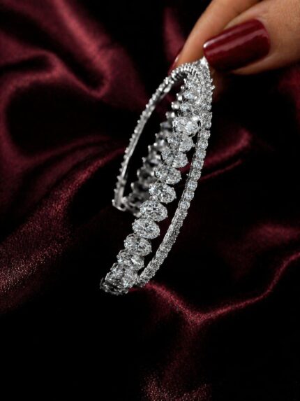 Noirlin Jewelery Çift Sıra Taşlı Tennis Bileklik Paslanmaz Çelik