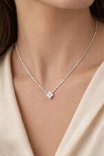 Noirlin Jewelery Yonca Baget Taşlı Paslanmaz Çelik Kolye