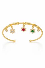 Noirlin Jewelery Renkli Taşlı Yıldız Charm Bileklik Paslanmaz Çelik - Görsel 4