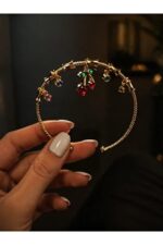 Noirlin Jewelery Sweet Cherry Charm Bileklik Gold Paslanmaz Çelik - Görsel 3