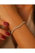 Noirlin Jewelery Dalga Model Taşlı Bileklik Paslanmaz Çelik