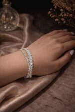 Noirlin Jewelery Çift Sıra Taşlı Tennis Bileklik Paslanmaz Çelik - Görsel 2