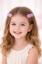 El Örgüsü Papatya Saç Tokası - Mor