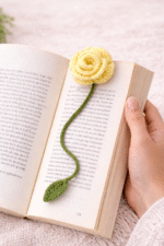 El Örgüsü Kelebek Saç Tokası - Sarı