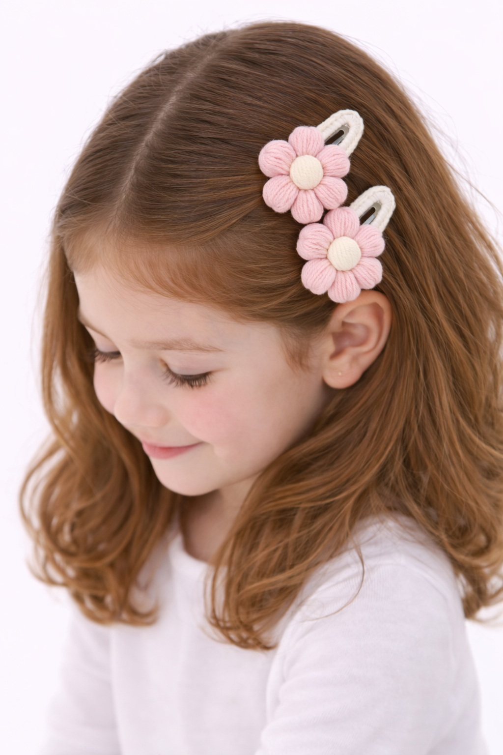 file_00000000d82071f492c84513675ac71d El Örgüsü Papatya Saç Tokası - Pembe - Görsel 1