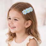 El Örgüsü Papatya Saç Tokası - Mavi