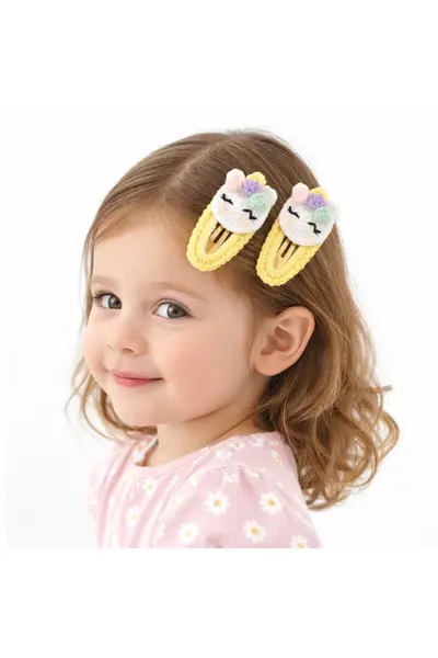 Noirlin Jewelery %100 Pamuk El Yapımı Örgü 2'li Çıtçıt Toka – Bebek & Kız Çocuk Saç Aksesuarı