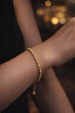 Noirlin Jewelery İnce Gold Boncuk Bileklik Paslanmaz Çelik - Görsel 4