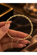 Noirlin Jewelery İnce Gold Boncuk Bileklik Paslanmaz Çelik