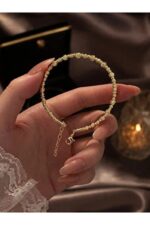 Noirlin Jewelery İnce Gold Boncuk Bileklik Paslanmaz Çelik - Görsel 3