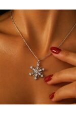 Noirlin Jewelery Işıltılı Kar Tanesi Kolye Paslanmaz Çelik - Görsel 2