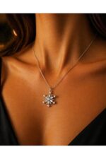 Noirlin Jewelery Işıltılı Kar Tanesi Kolye Paslanmaz Çelik