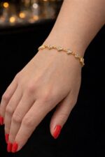 Noirlin Jewelery Yonca Model Taşlı Bileklik Paslanmaz Çelik