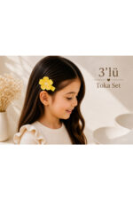 Sakura Çiçek Pastel Bloom 3'lü Toka Set - Görsel 2
